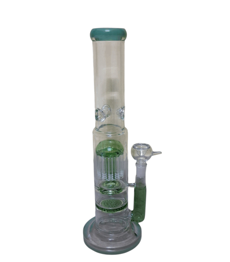 14 Inch Heavy Glass Bong With Honeycomb & Perculator