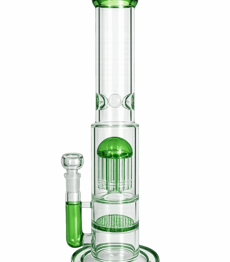 16 Inch Heavy Glass Bong With Honeycomb & Perculator