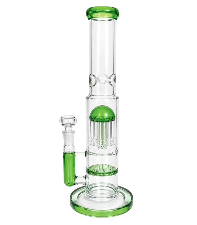 16 Inch Heavy Glass Bong With Honeycomb & Perculator