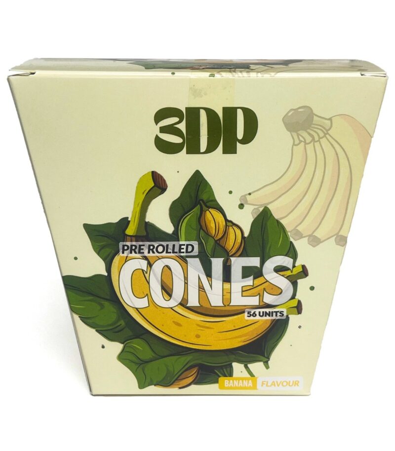 3DP Flavoured Pre Rolled Cones 56 in a Box -Banana